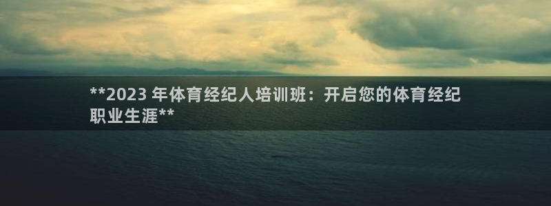 极悦平台是什么：**2023 年体育经纪人培训班：开