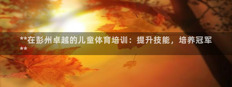 极悦平台下载安装：**在彭州卓越的儿童体育培训：提升