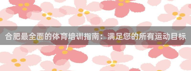极悦娱乐代理多少钱一个：合肥最全面的体育培训指南：满